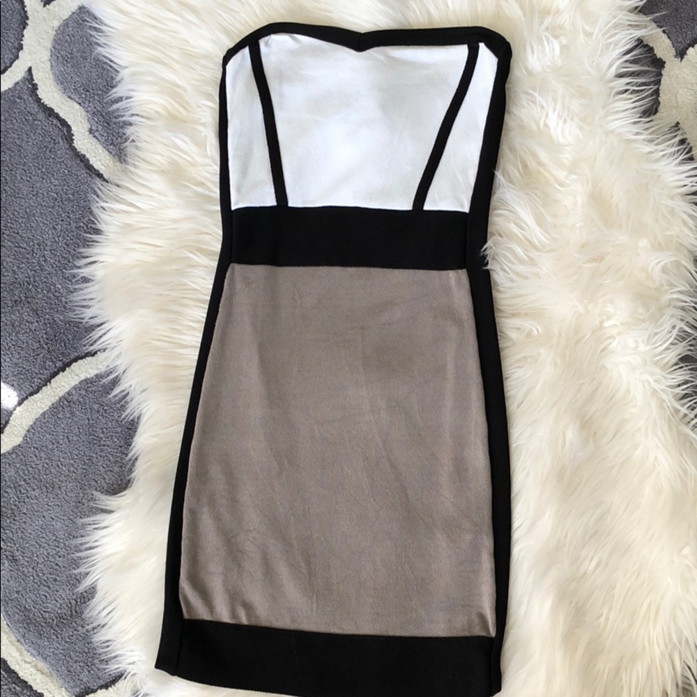 Bandage colorblock mini dress